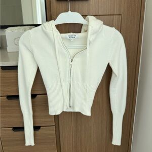 Frankies Bikinis Aimee Cloud Knit Zip Up Hoodie